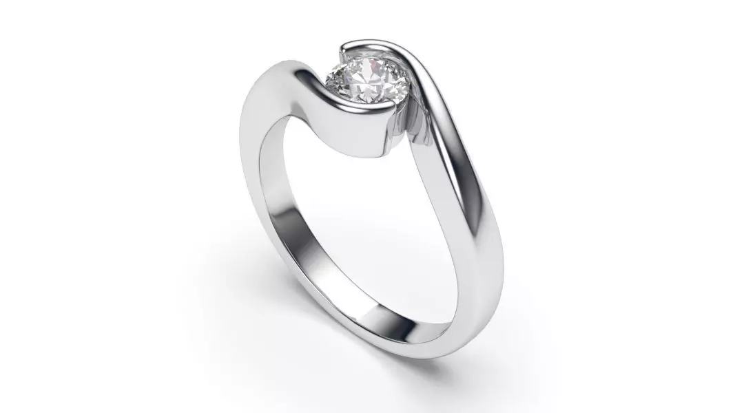 solitaire with ring sizes 8 part S69 3D print model