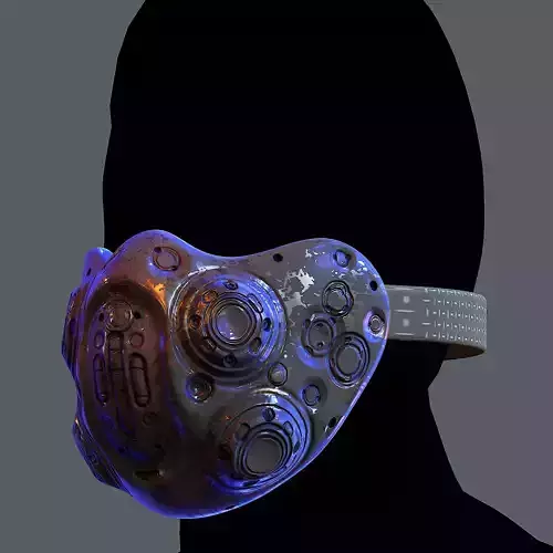 Gas mask helmet 3d model scifi Low-poly