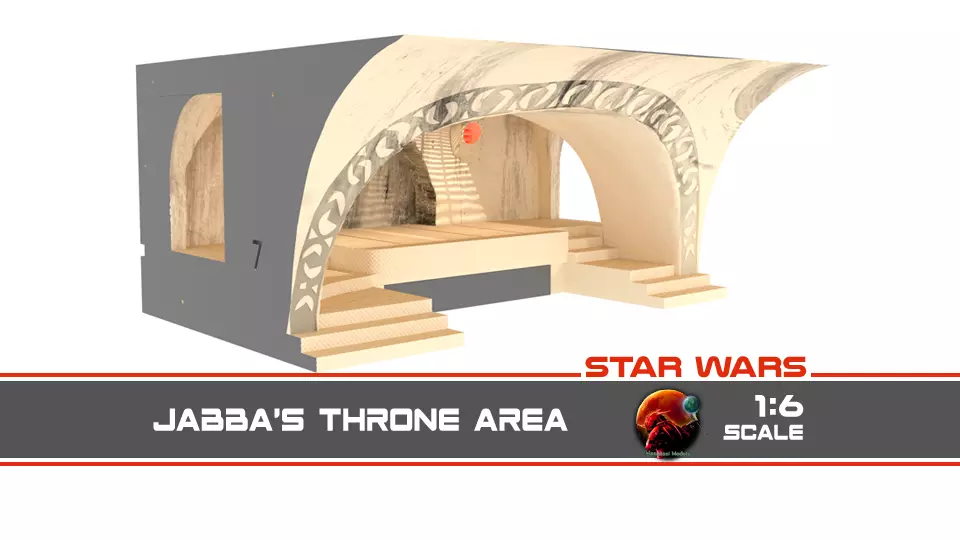 Jabbas Throne Area - small - 1-6 Hottoys 3D print model_0