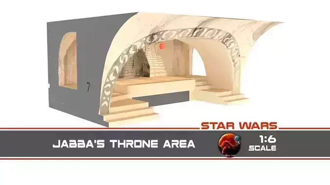 Jabbas Throne Area - small - 1-6 Hottoys 3D print model Jabbas Throne Area - small - 1-6 Hottoys 3D print model