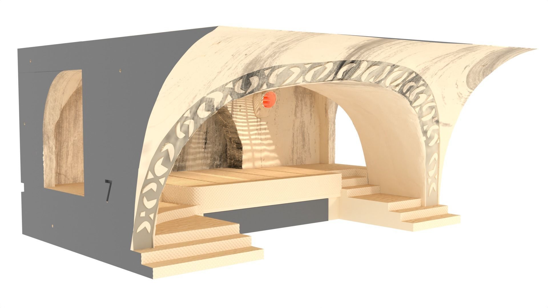 Jabbas Throne Area - small - 1-6 Hottoys 3D print model_4