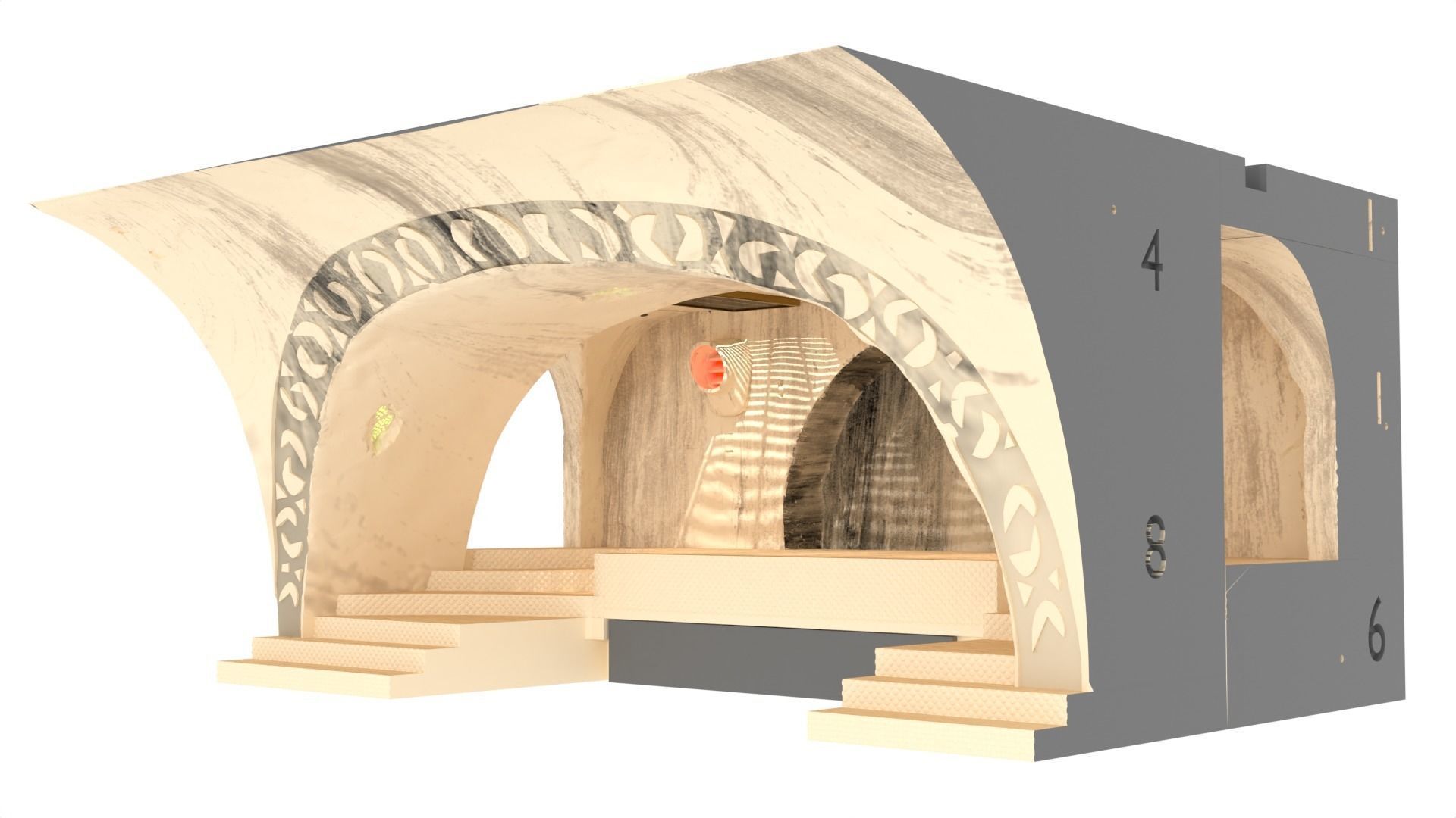 Jabbas Throne Area - small - 1-6 Hottoys 3D print model_3