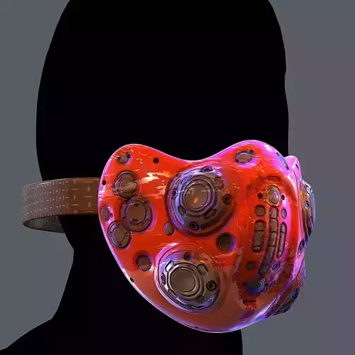 Gas mask helmet 3d model scifi Low-poly 