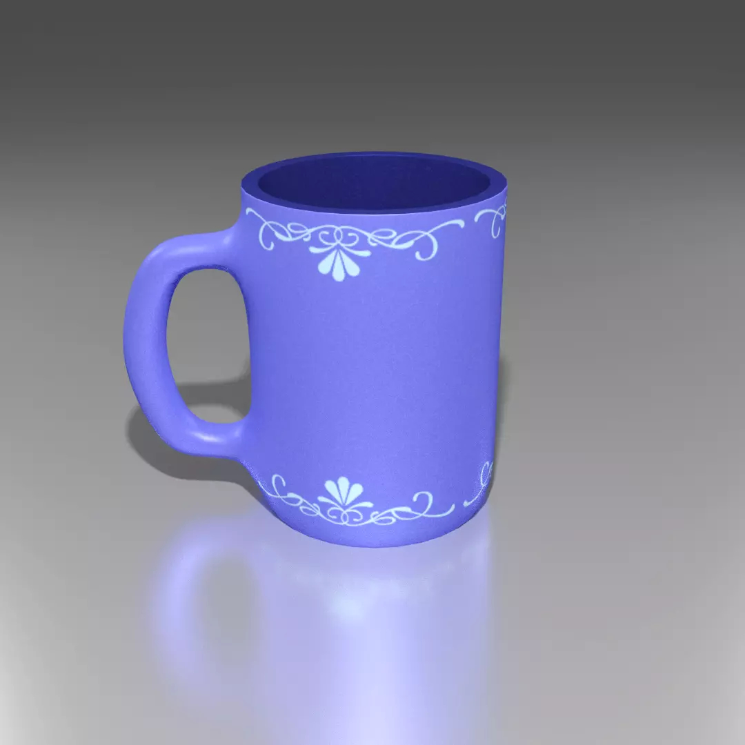 Mug - Caneca Low-poly 3D model_0
