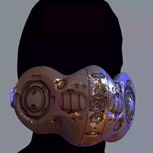 Gas mask helmet 3d model scifi Low-poly 