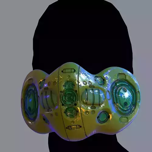 Gas mask helmet 3d model scifi Low-poly 