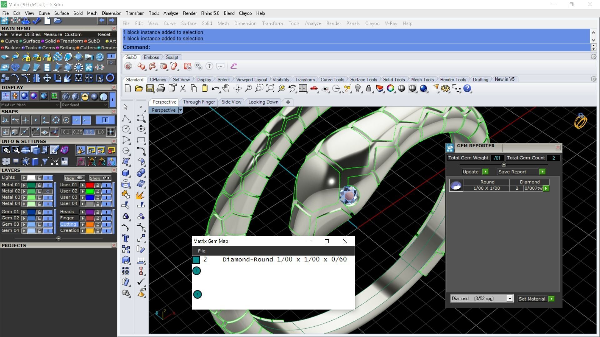 Snake ring with special sparkling diamond 3D print model_13