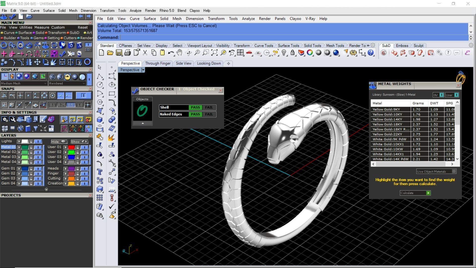 Snake ring with special sparkling diamond 3D print model_2