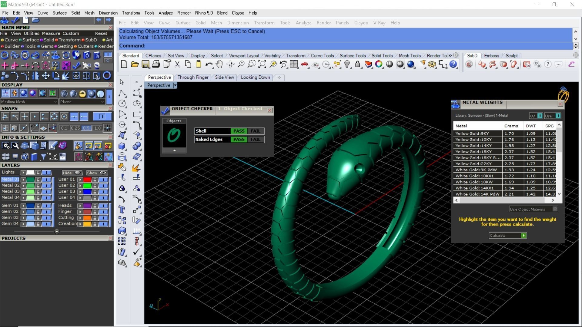 Snake ring with special sparkling diamond 3D print model_3