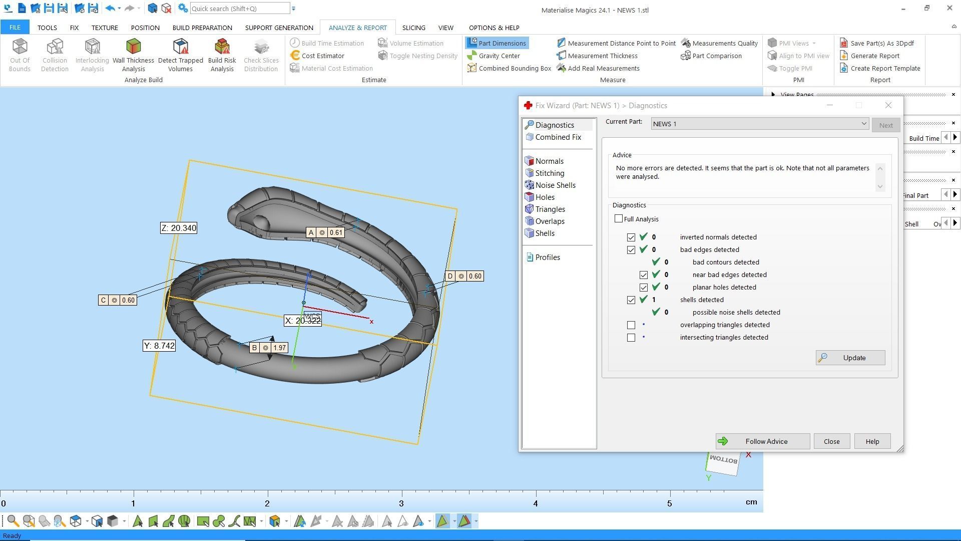 Snake ring with special sparkling diamond 3D print model_6