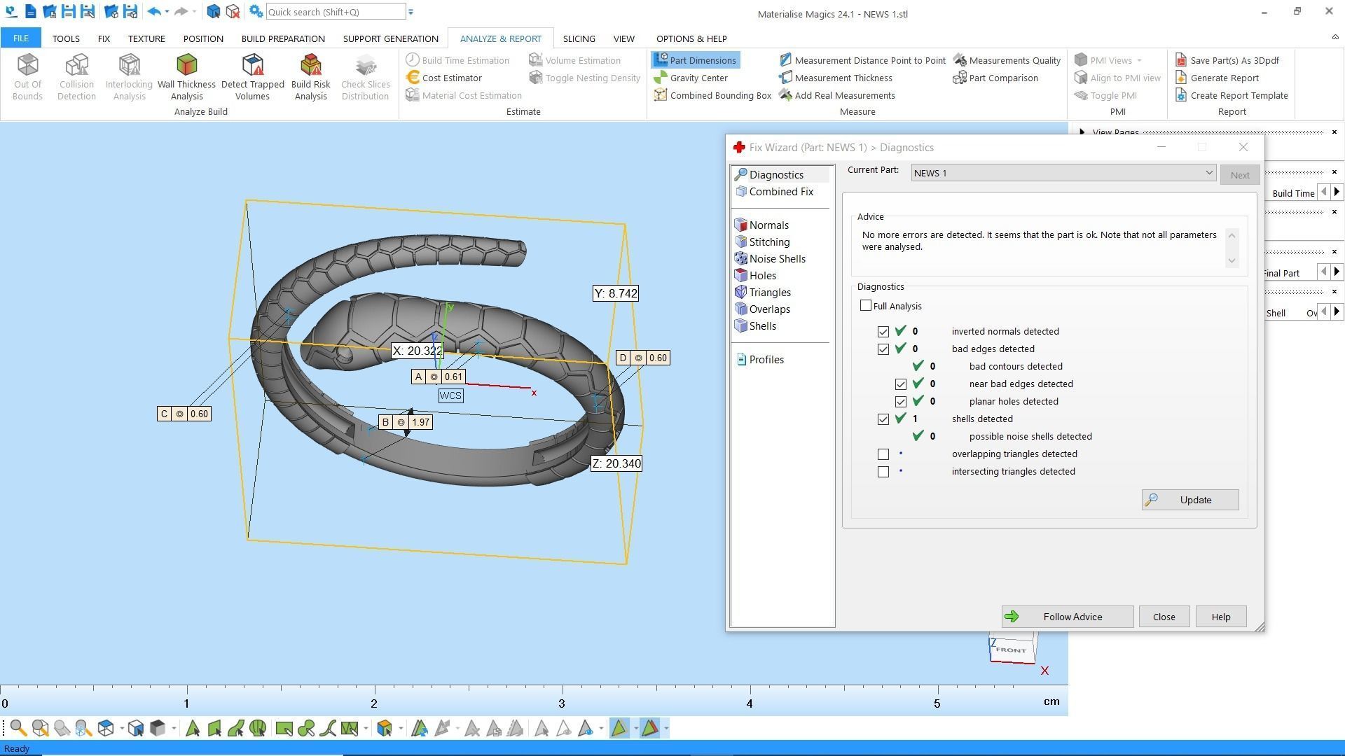 Snake ring with special sparkling diamond 3D print model_8