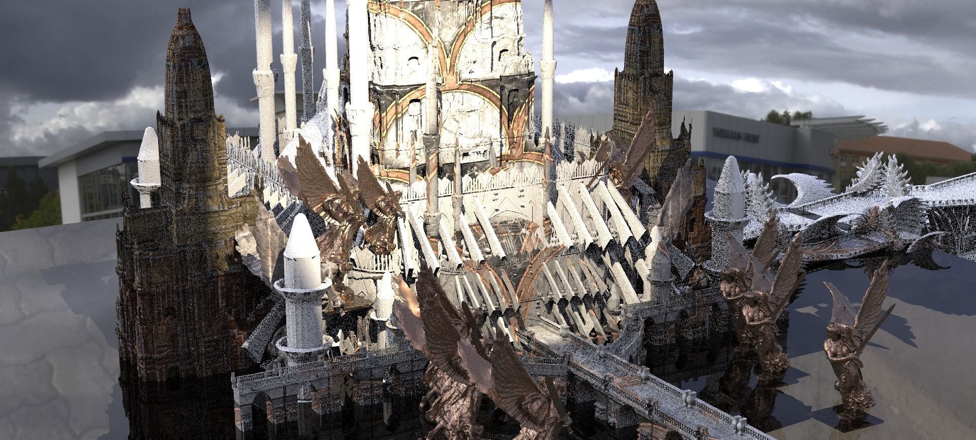 Lizard King Temple Palace Kit bash 3D model_1