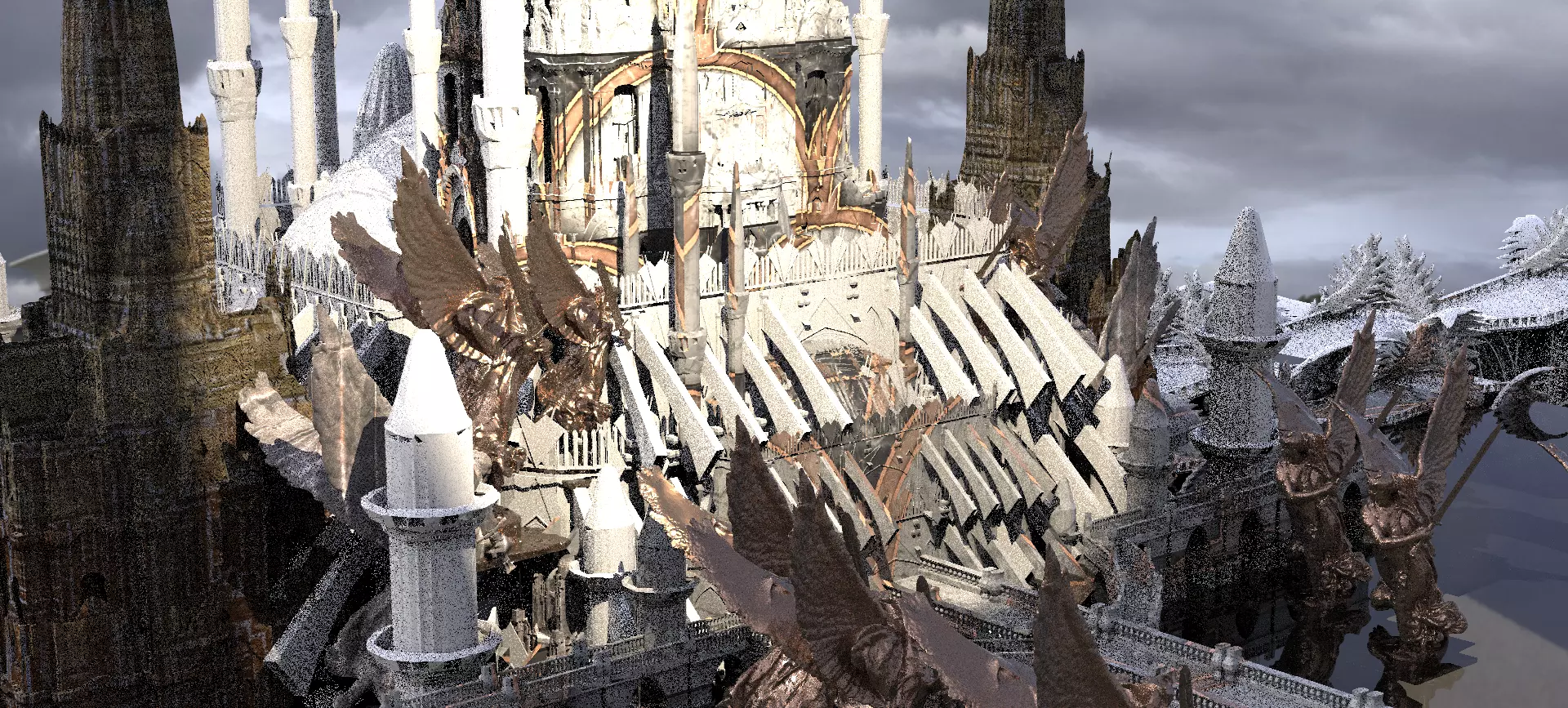 Lizard King Temple Palace Kit bash 3D model_0