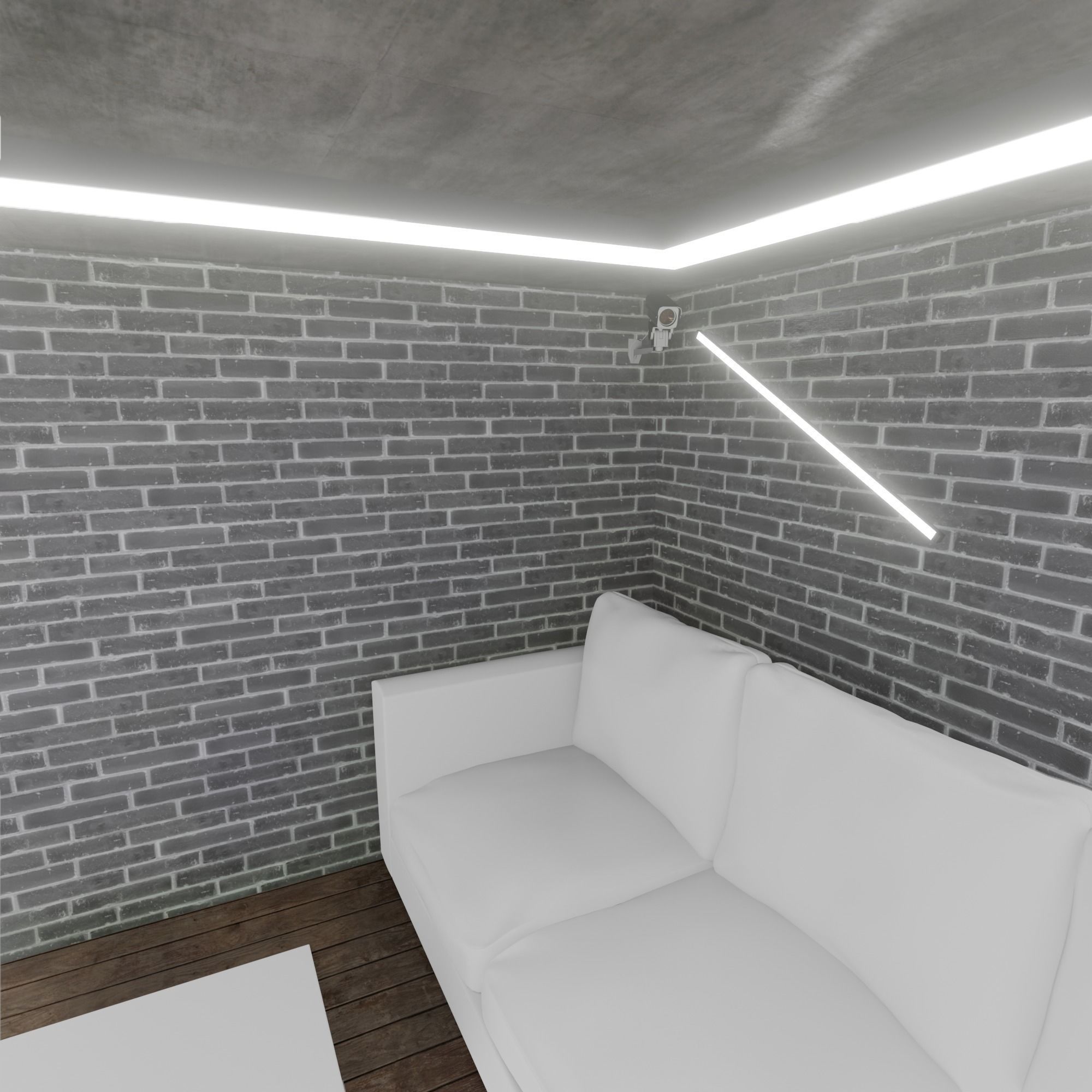 Loft Interior garage 3D model_12