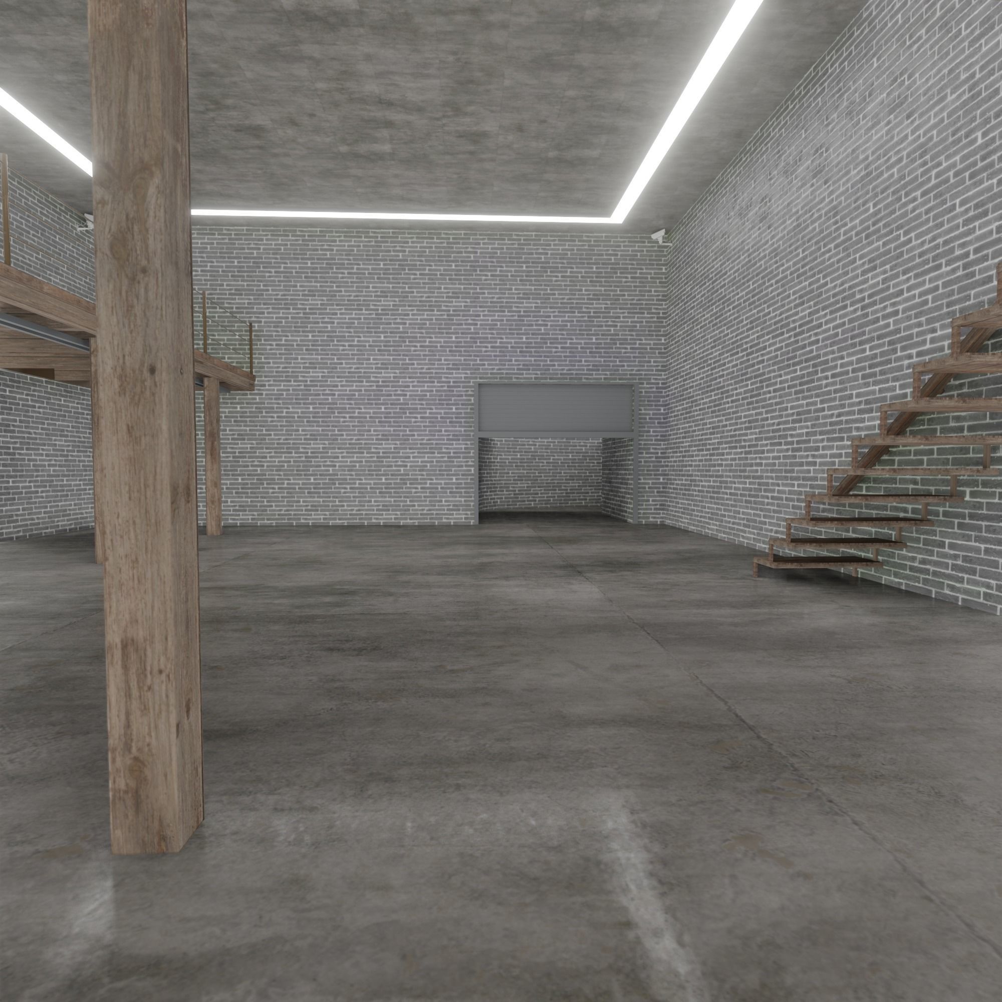 Loft Interior garage 3D model_5