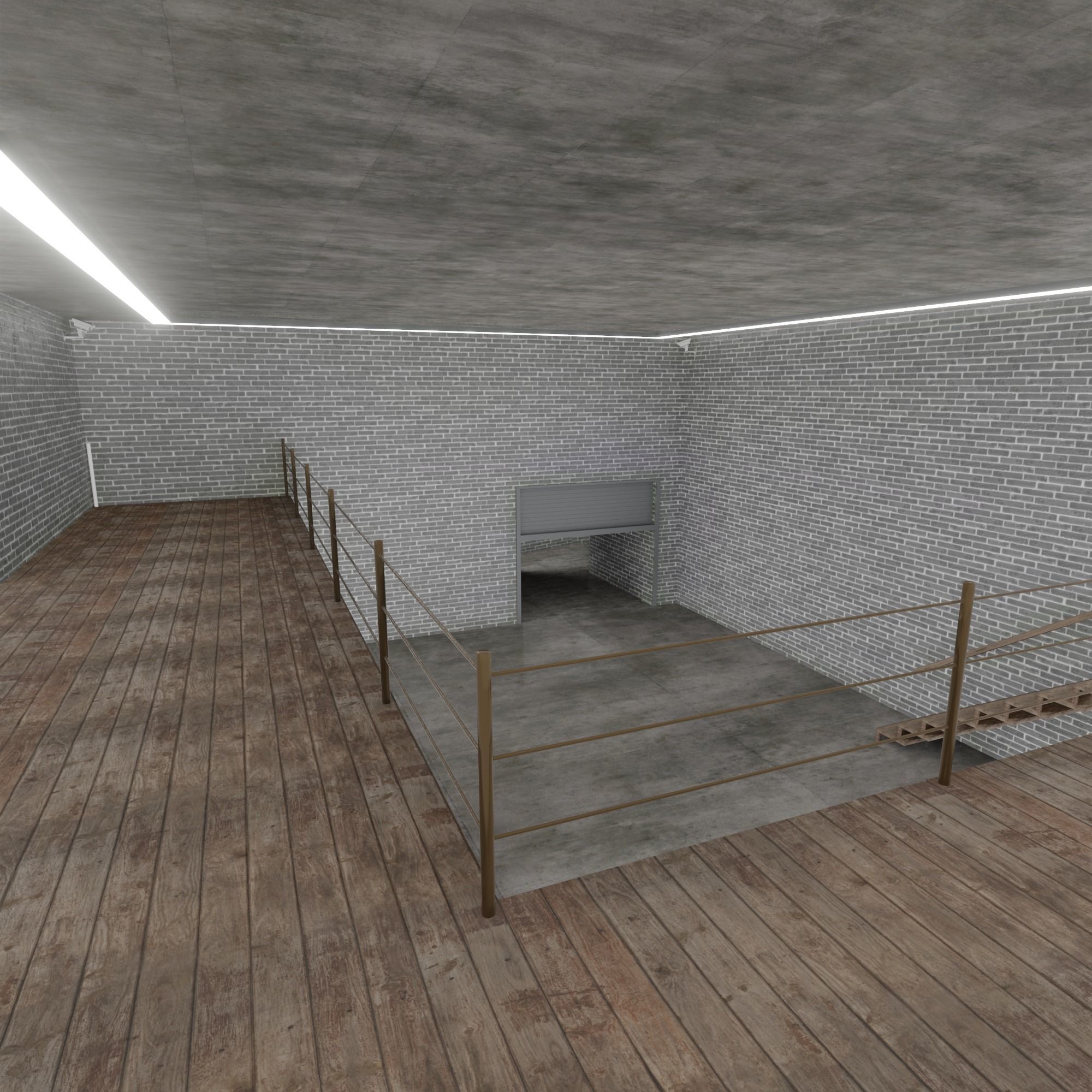 Loft Interior garage 3D model_10