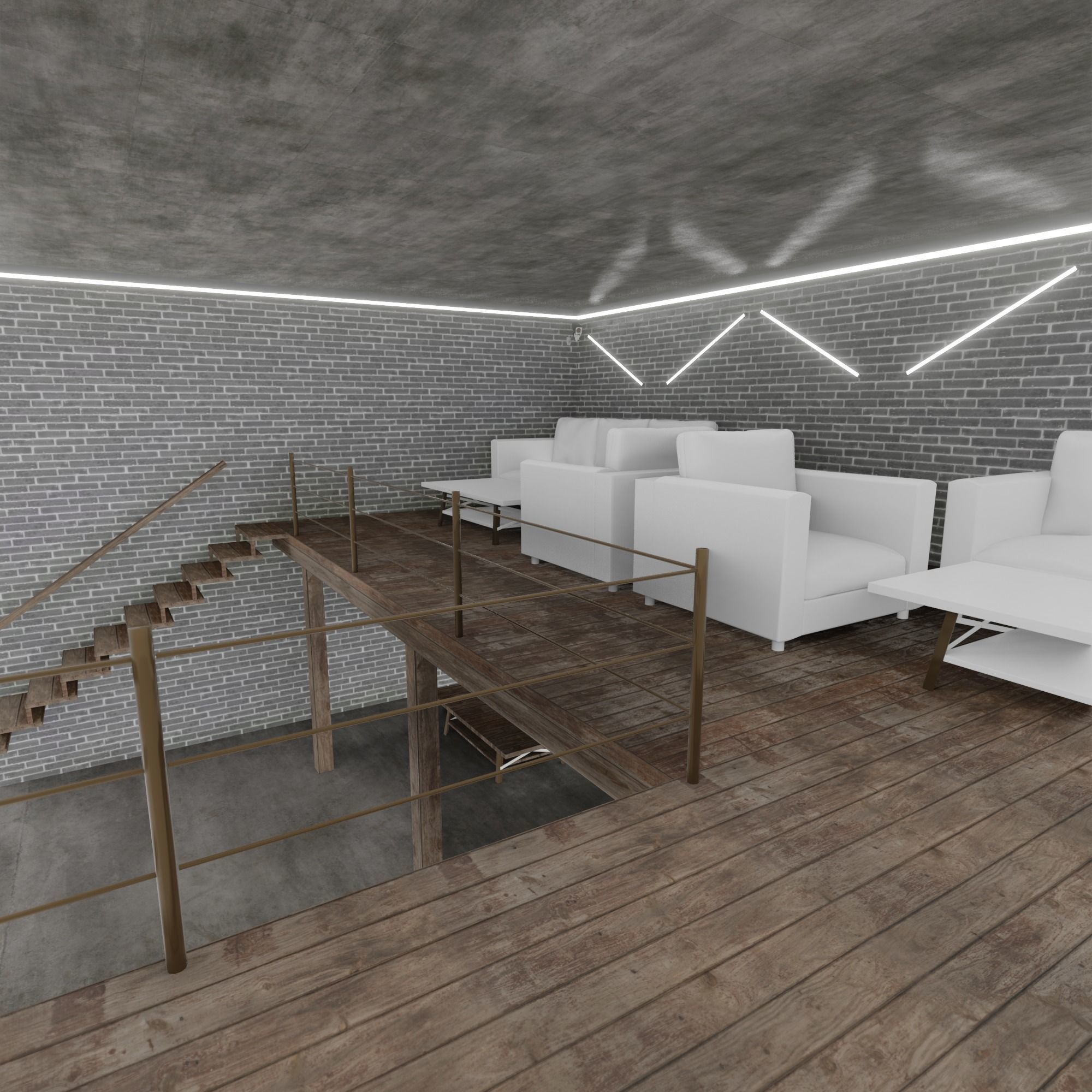 Loft Interior garage 3D model_13