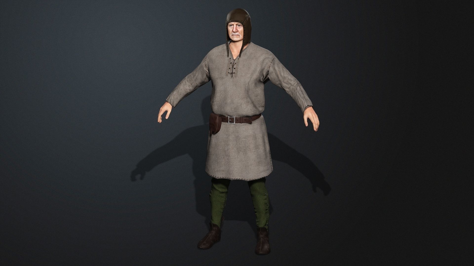 3D Medieval Character 01 Villager Town Folk Low-poly 3D model_2