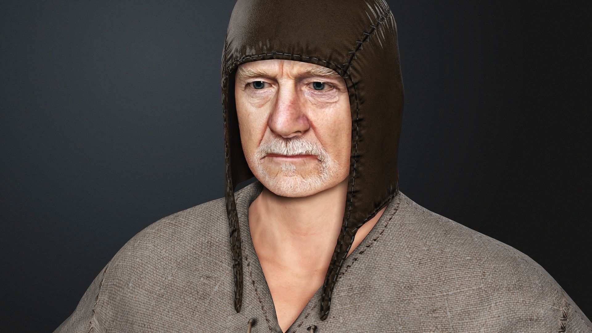 3D Medieval Character 01 Villager Town Folk Low-poly 3D model_3