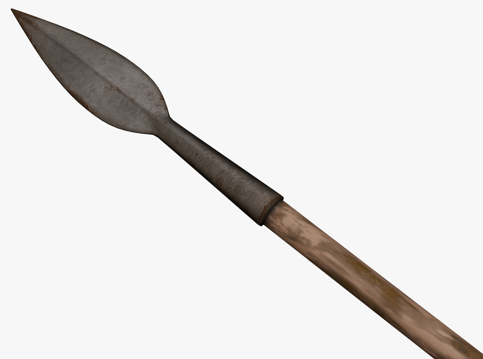 Medieval Spear Low-poly 3D model_1