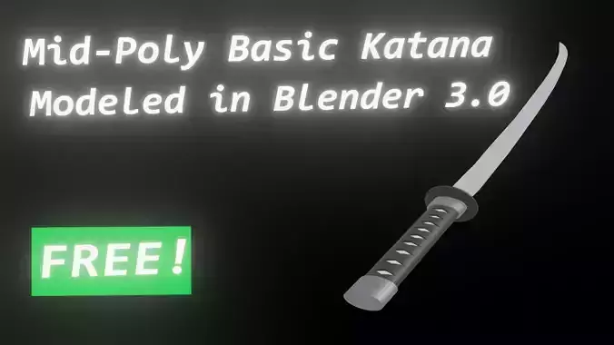 Mid-Poly Basic Katana Free 3D model