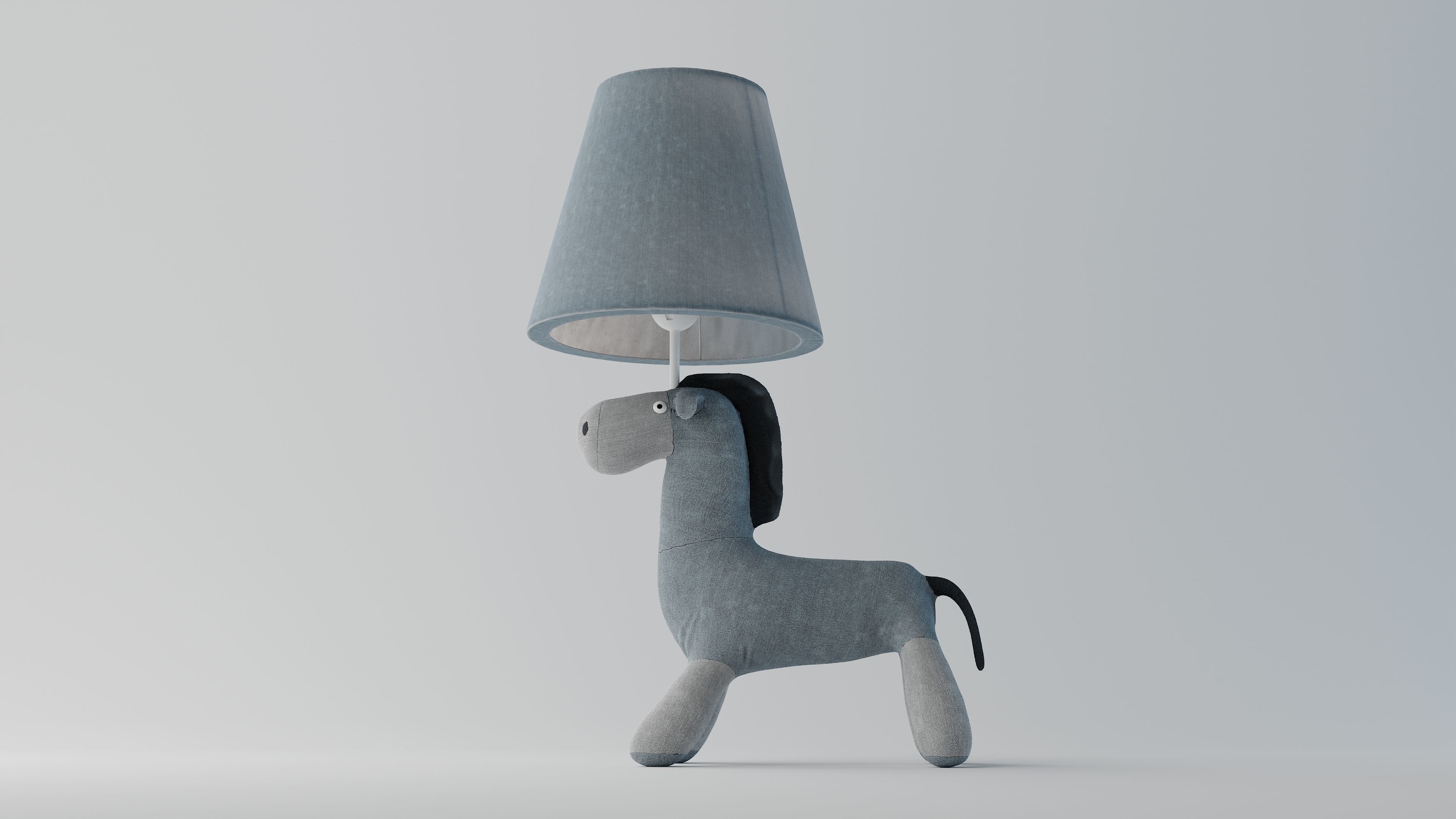 Childroom horse desk lamp 3D model_1