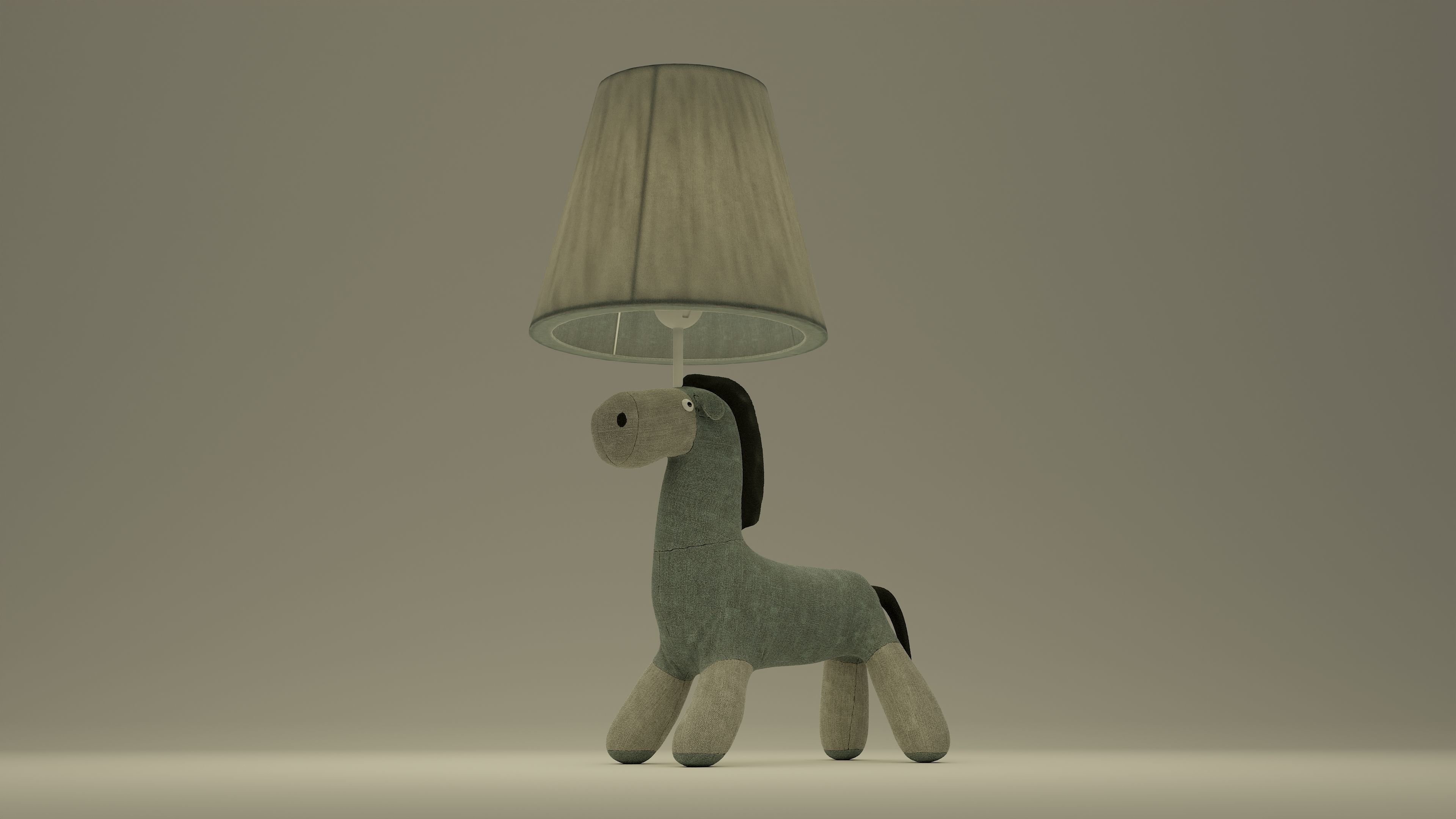 Childroom horse desk lamp 3D model_5