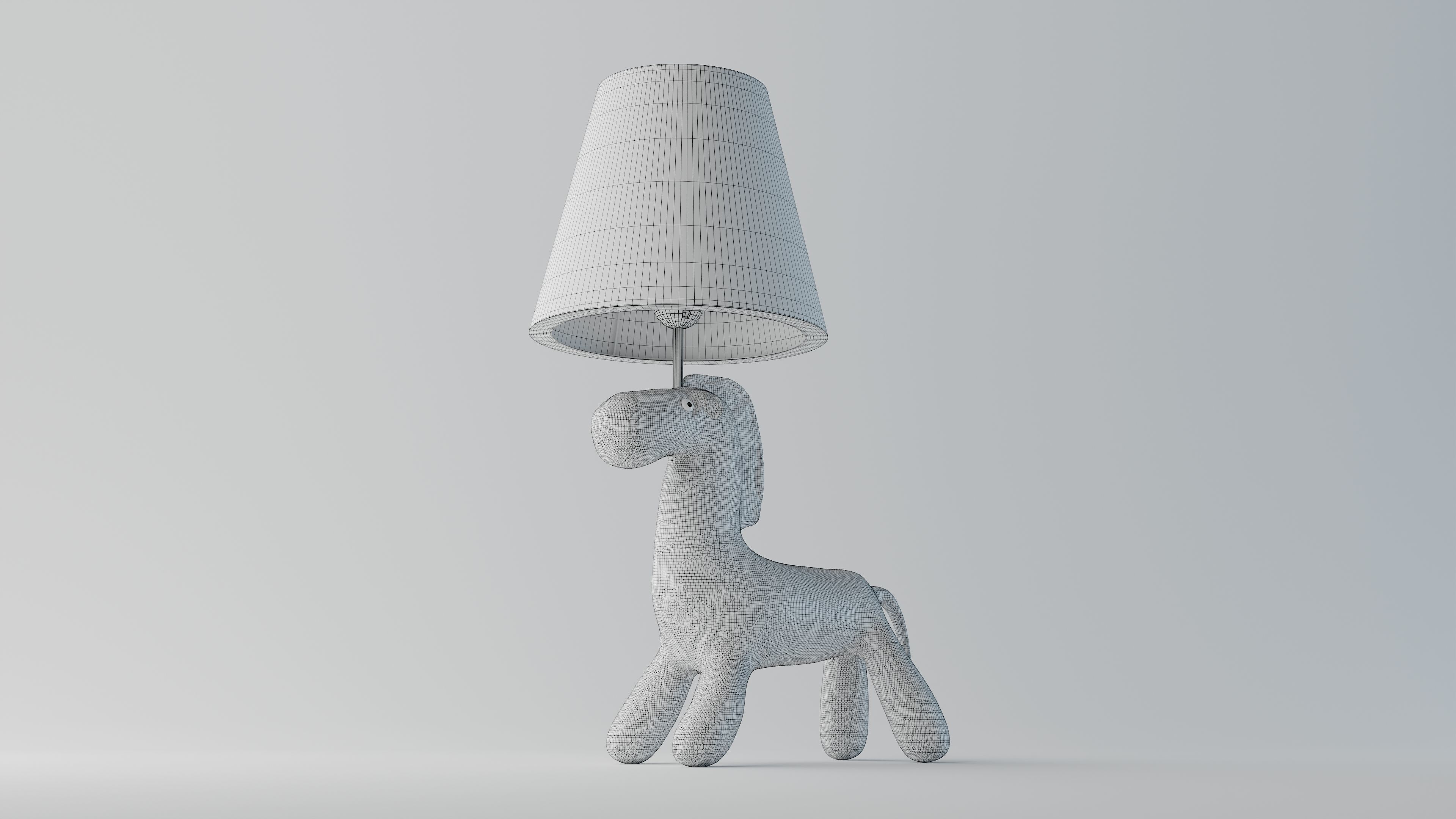 Childroom horse desk lamp 3D model_7