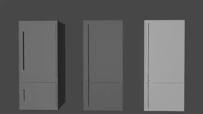 refrigerator three cupboards