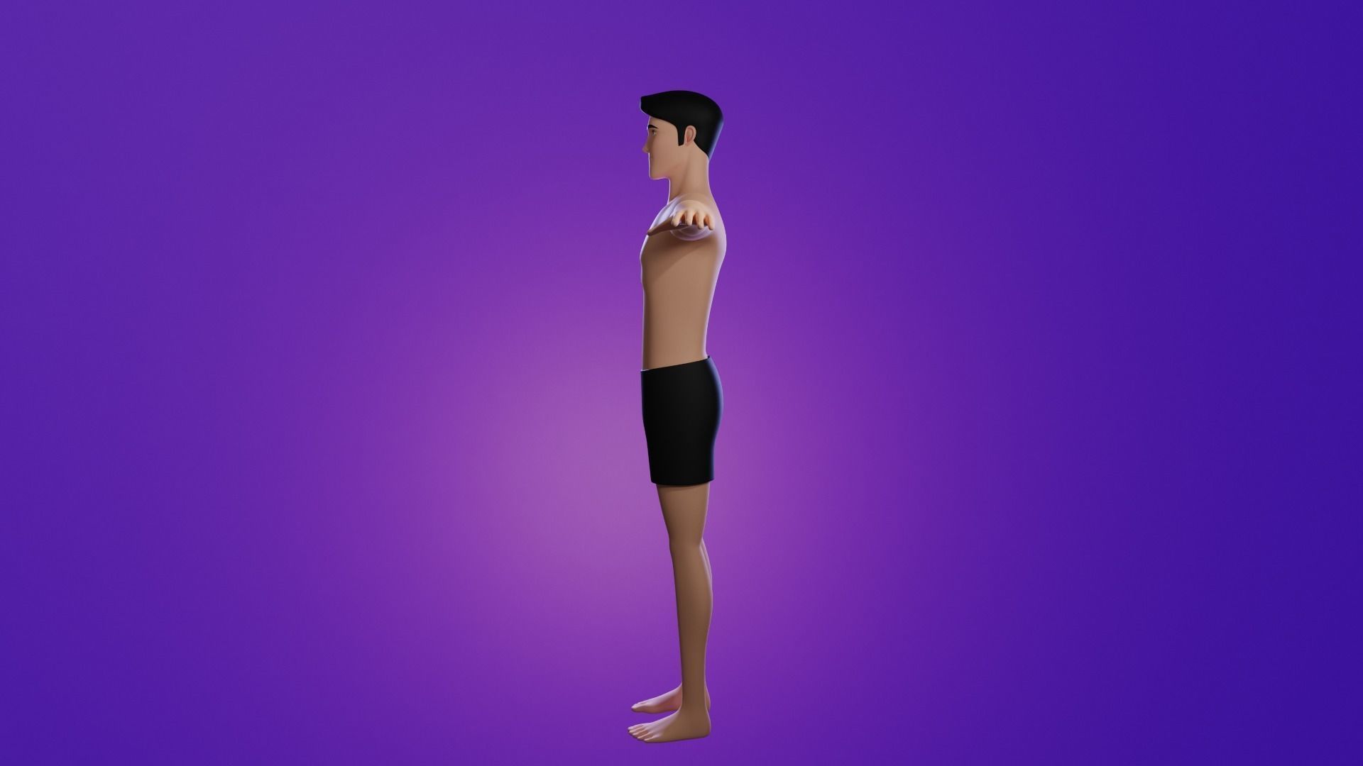 Mike cartoon Male Teen Character 3D model_3