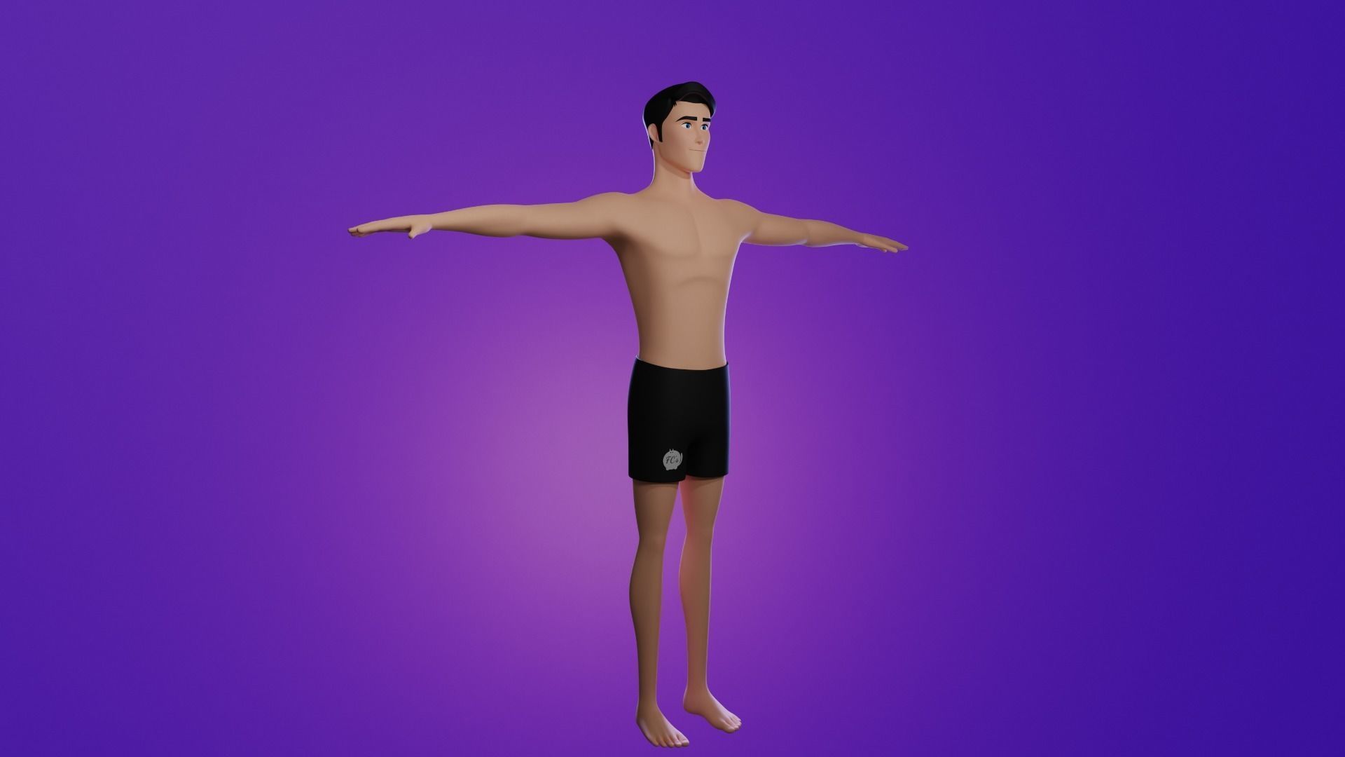 Mike cartoon Male Teen Character 3D model_8