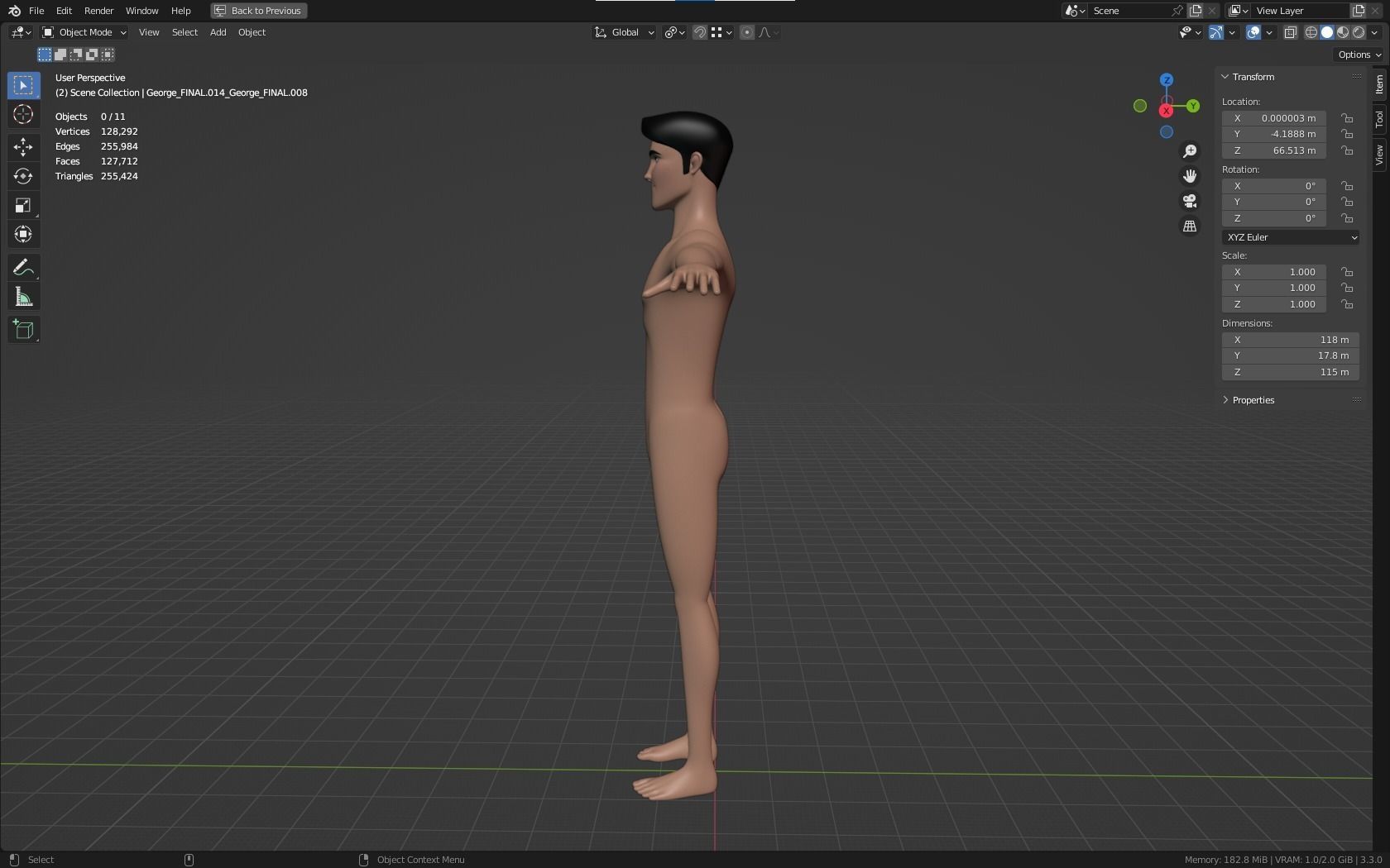 Mike cartoon Male Teen Character 3D model_12