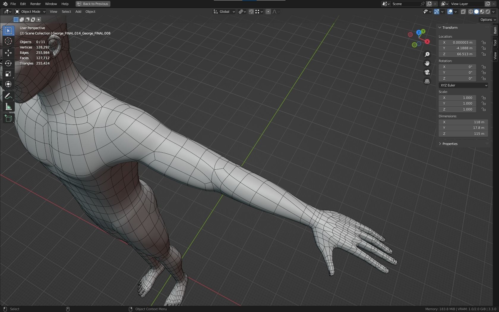 Mike cartoon Male Teen Character 3D model_27