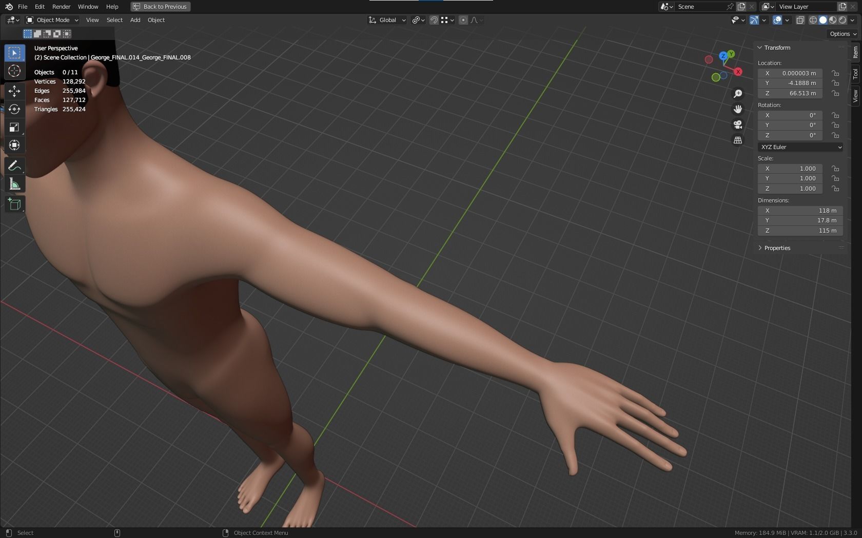 Mike cartoon Male Teen Character 3D model_26