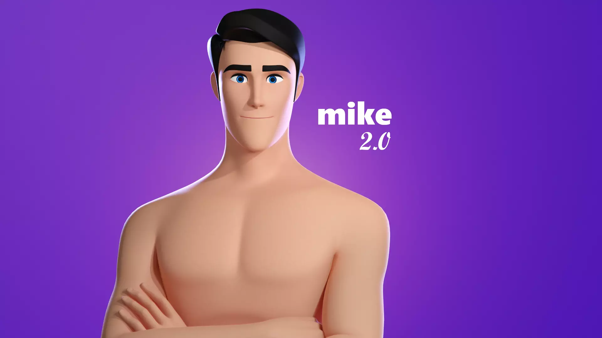 Mike cartoon Male Teen Character 3D model_0