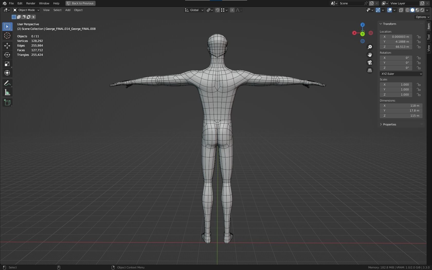 Mike cartoon Male Teen Character 3D model_15