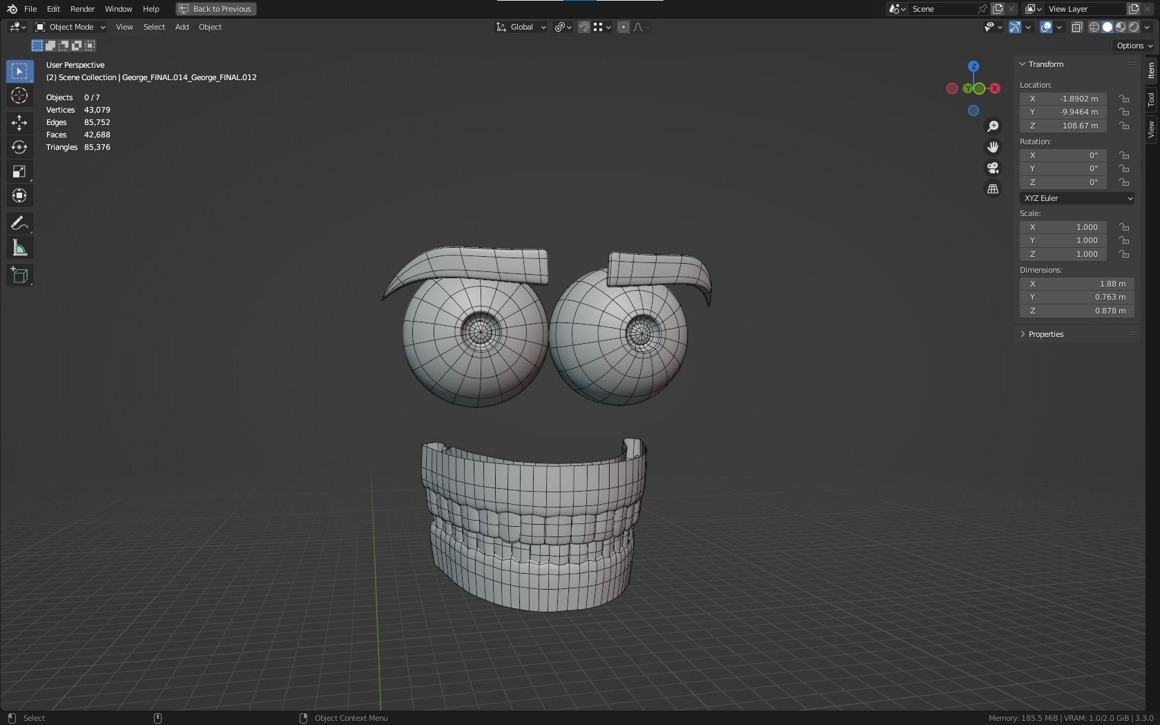 Mike cartoon Male Teen Character 3D model_41