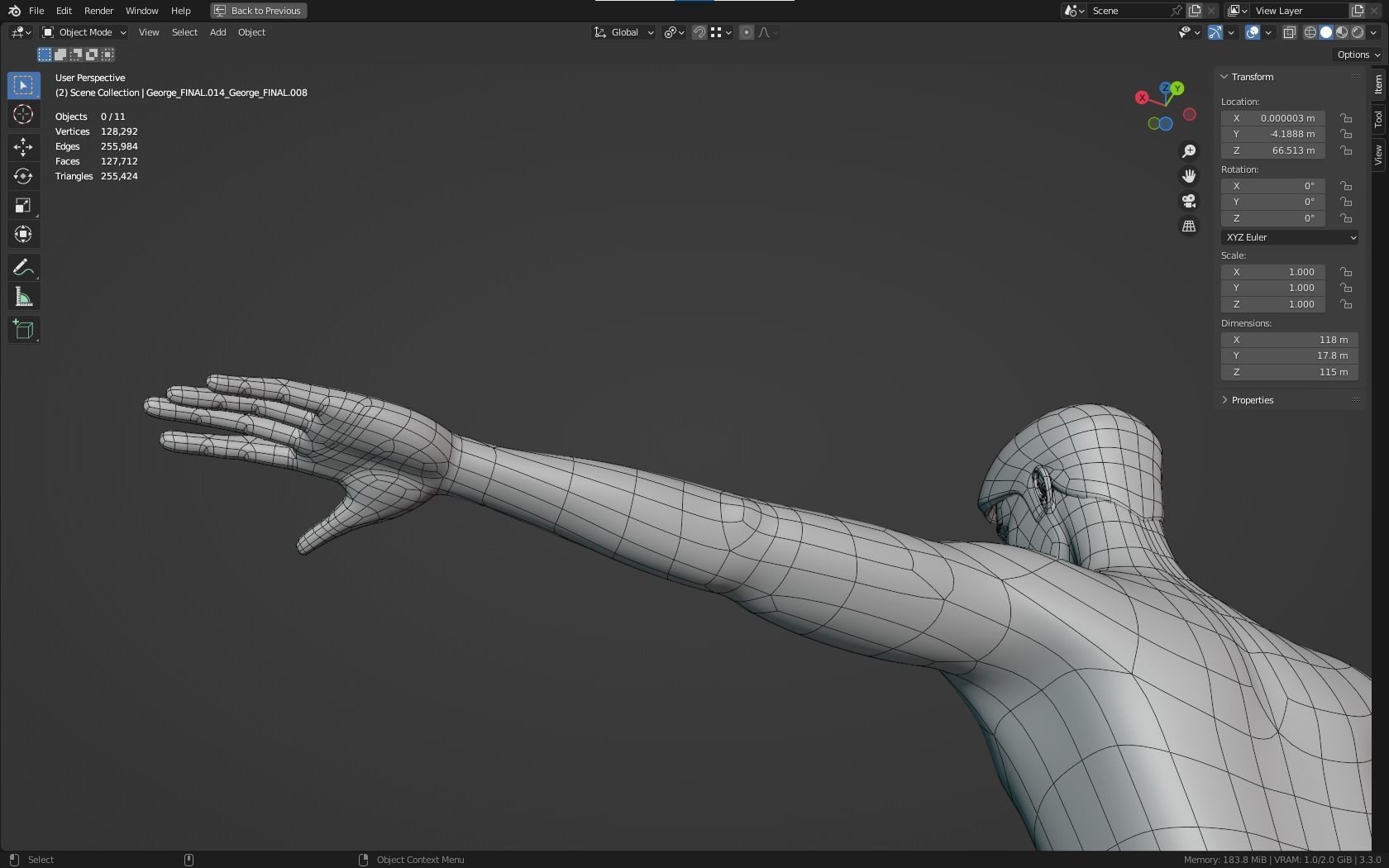 Mike cartoon Male Teen Character 3D model_29