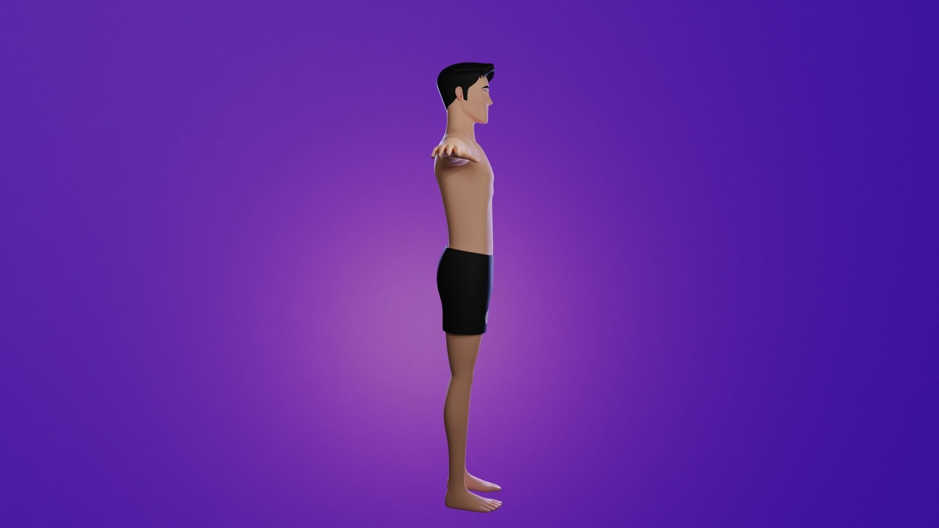 Mike cartoon Male Teen Character 3D model_7