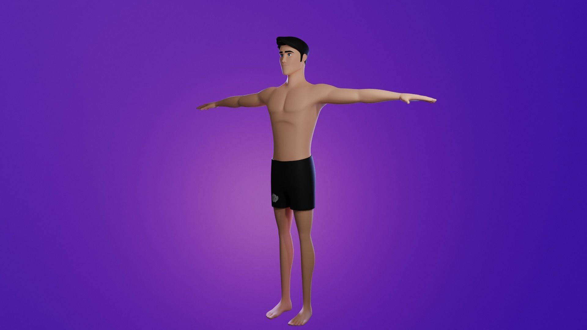 Mike cartoon Male Teen Character 3D model_2