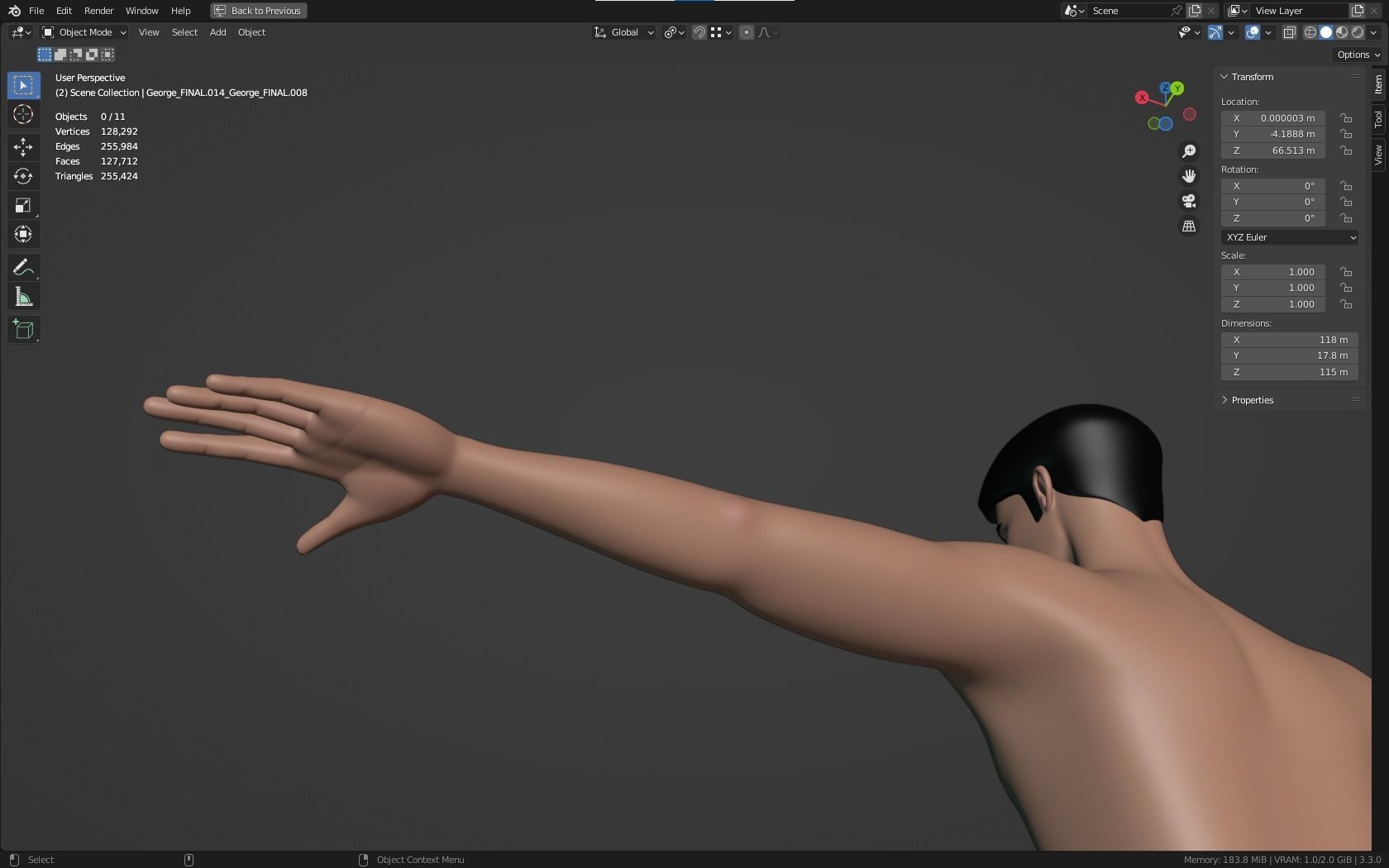 Mike cartoon Male Teen Character 3D model_28