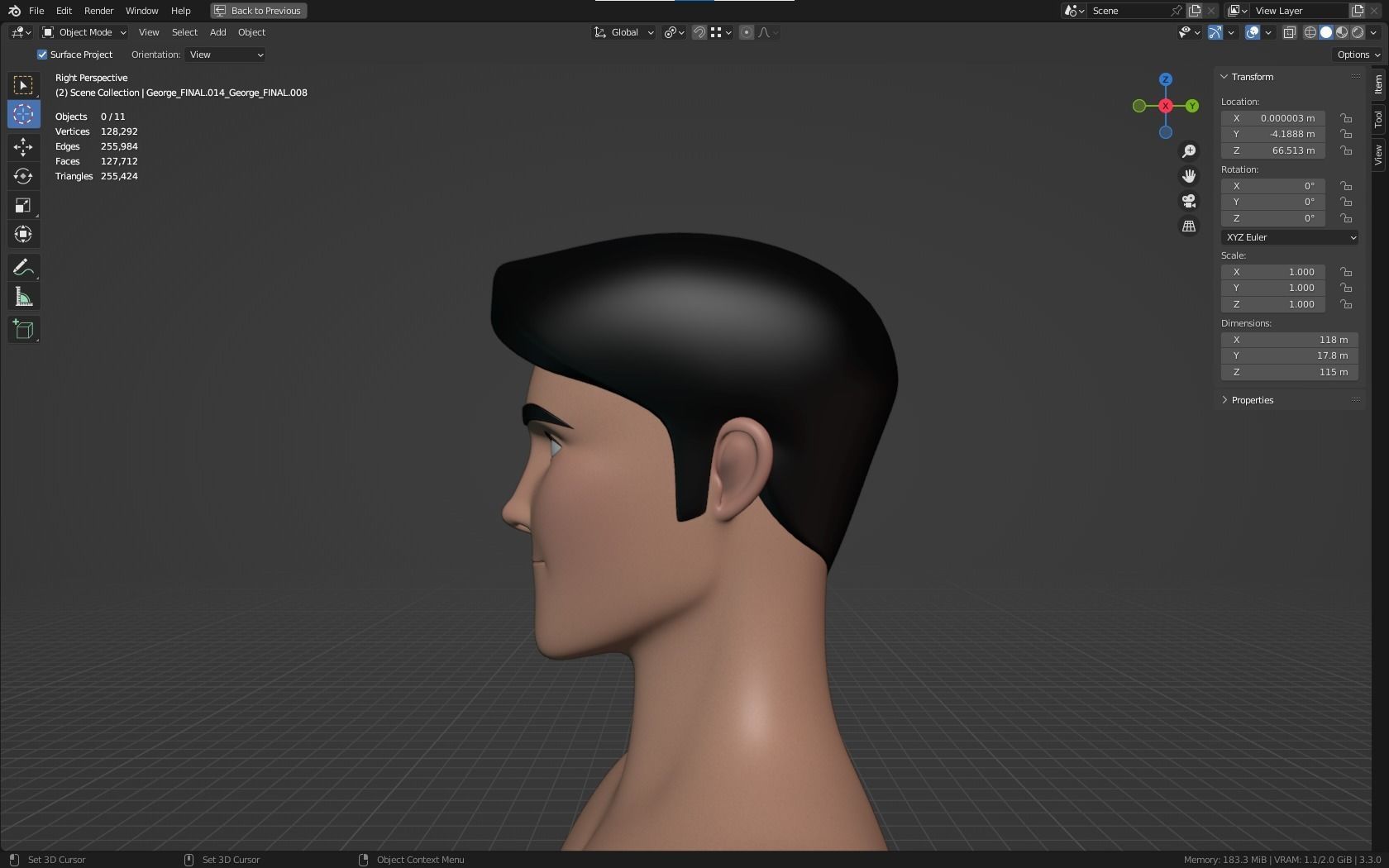 Mike cartoon Male Teen Character 3D model_20