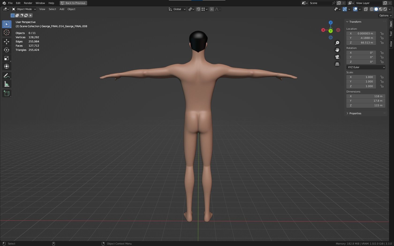 Mike cartoon Male Teen Character 3D model_14