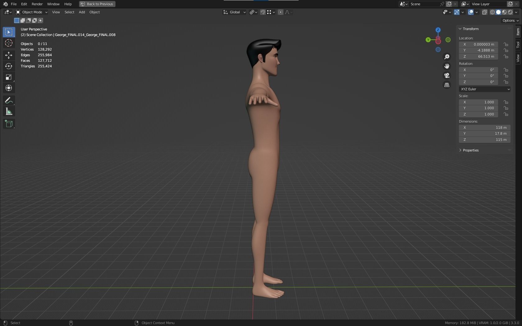 Mike cartoon Male Teen Character 3D model_16