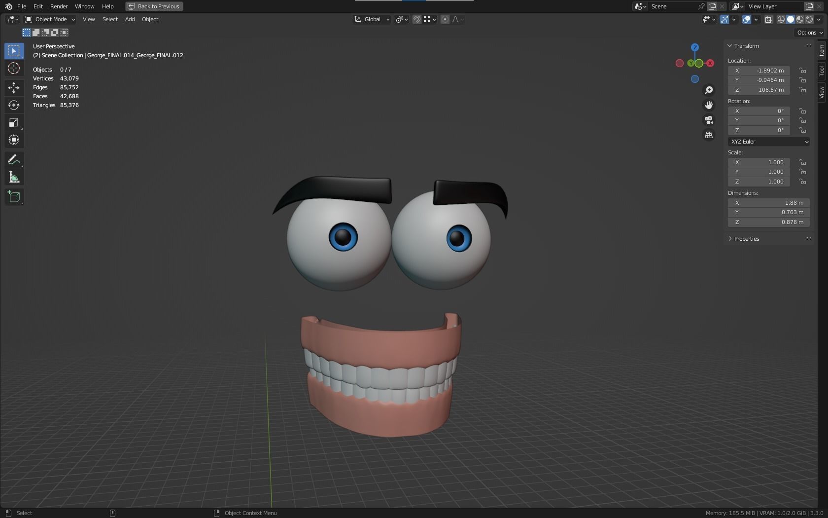 Mike cartoon Male Teen Character 3D model_40