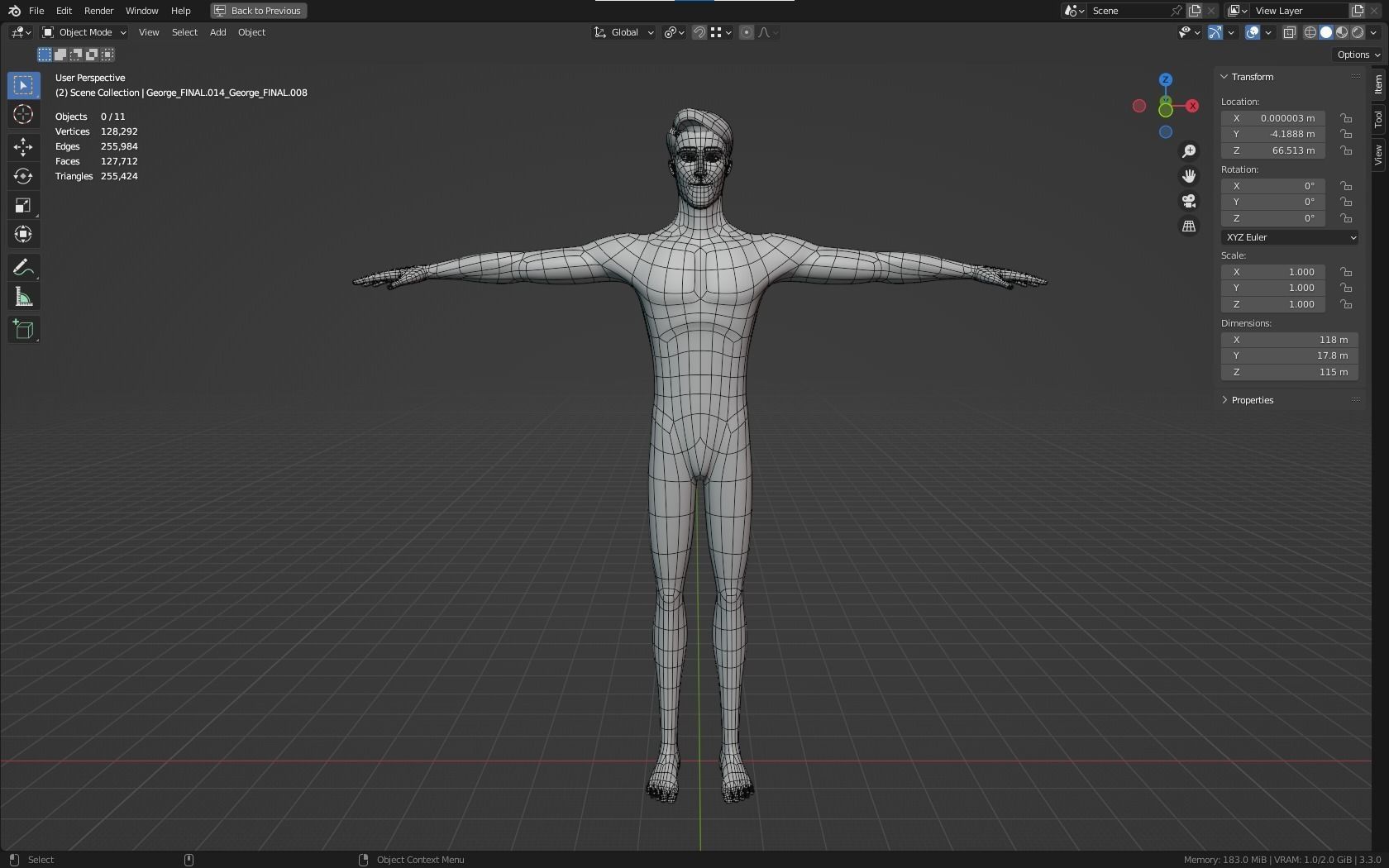 Mike cartoon Male Teen Character 3D model_11