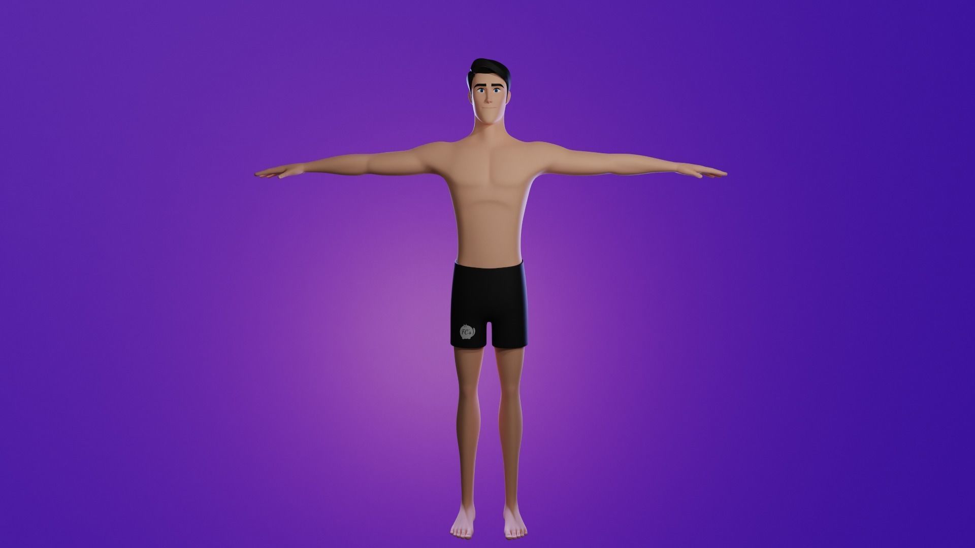 Mike cartoon Male Teen Character 3D model_1