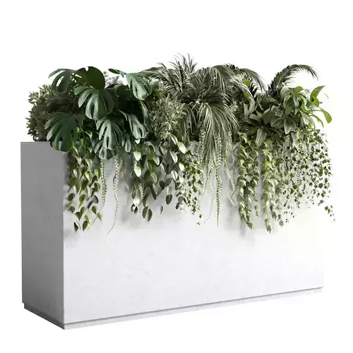 Concrete box plants on stand set indoor concrete dirt vase