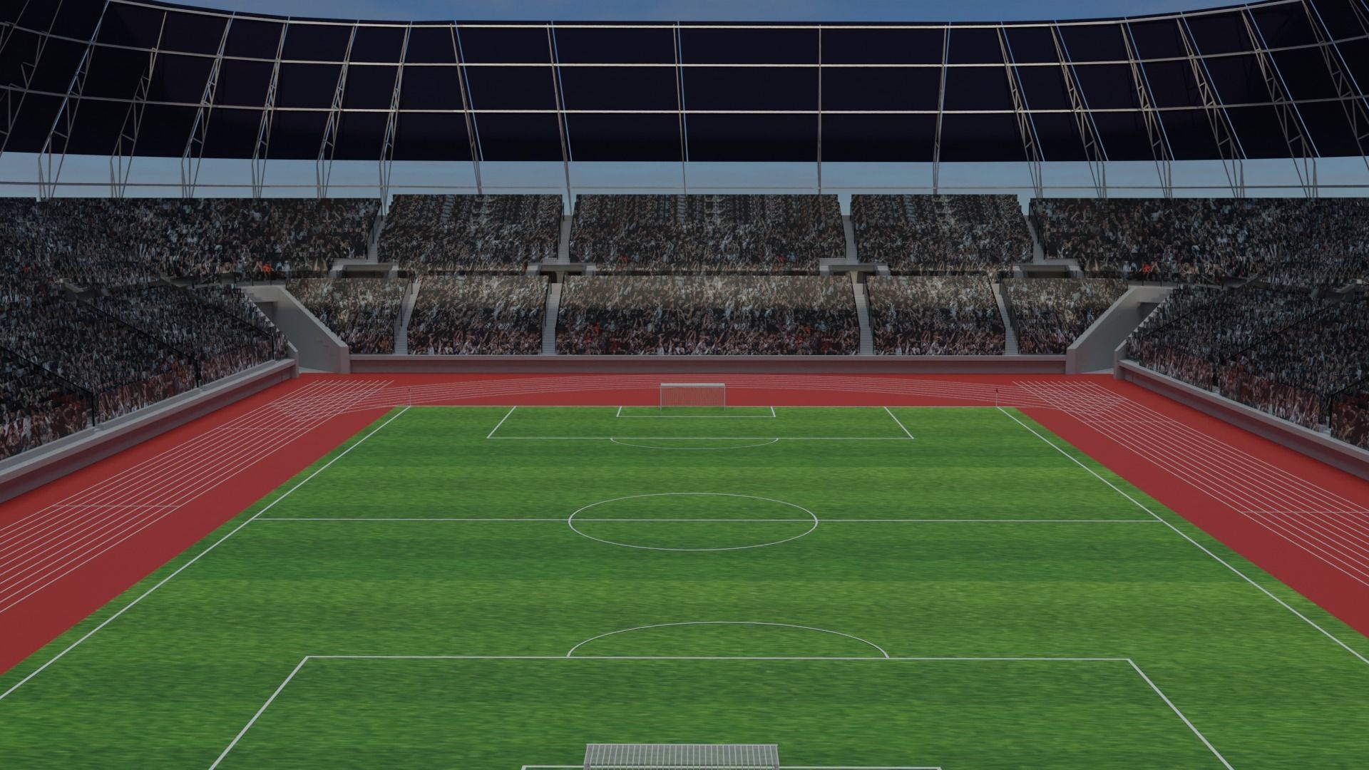 Olympic Stadium - Soccer Fans Low-poly 3D model_3