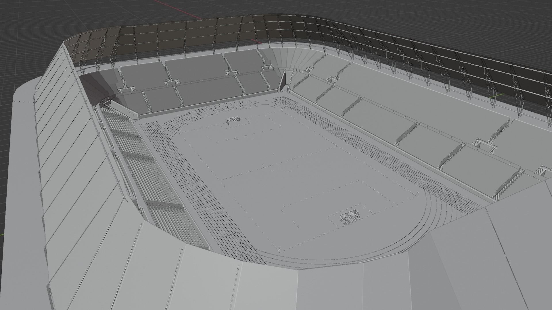 Olympic Stadium - Soccer Fans Low-poly 3D model_8